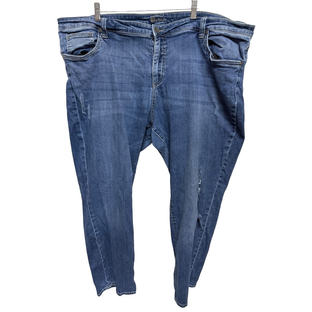 KUT from the Kloth Jeans Women's 24W Blue Wash Skinny Stretch Denim Distressed